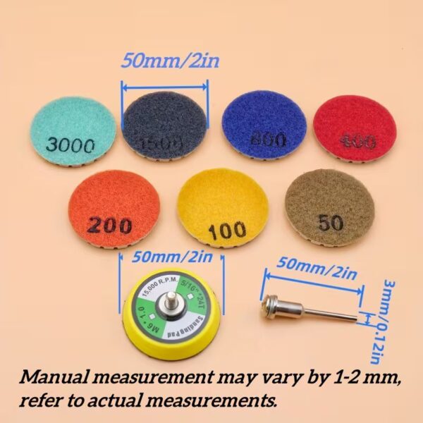 Mini-ketaslõikuri 50mm märg poleerimis komplekt