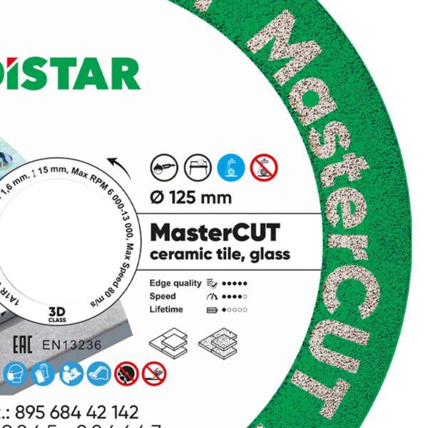 Teemantketas DISTAR 1A1R V 125 MASTERCUT – Keraamiliste Materjalide Lõikamiseks