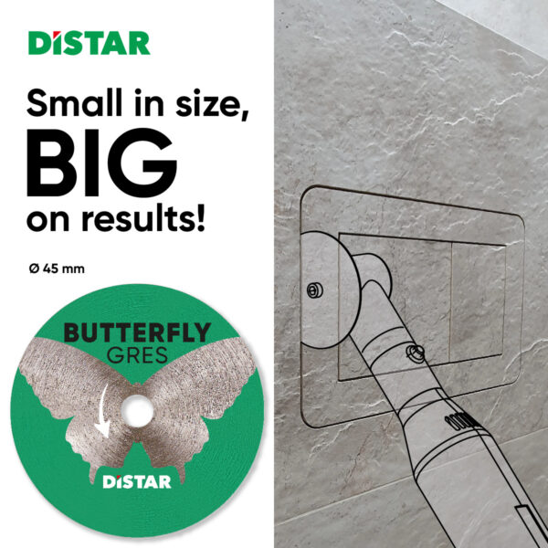 Distar Butterfly teemantketas täpseks lõikamiseks keraamilistele plaatidele ja portselan-gresile. Läbimõõt 125 mm, paksus 1,4 mm.