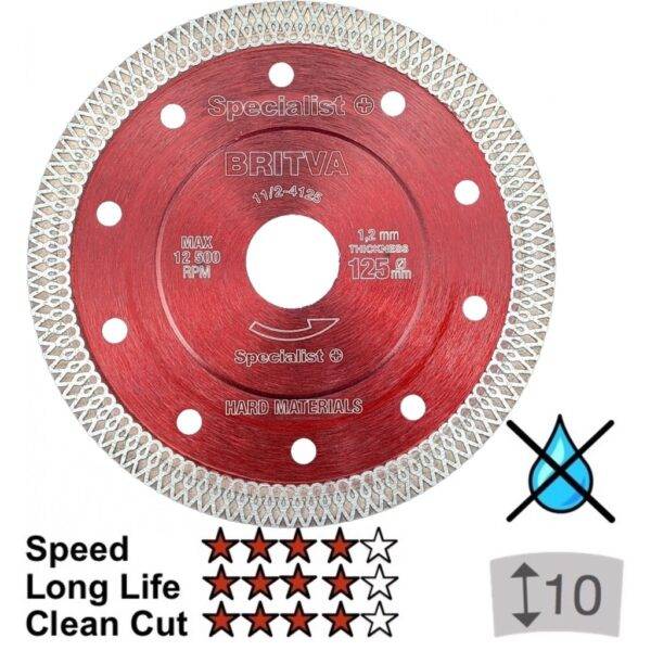 Specialist+ teemantketas plaatidele 125×1,2×22mm Britva Specialist+ teemantketas 125mm (3)