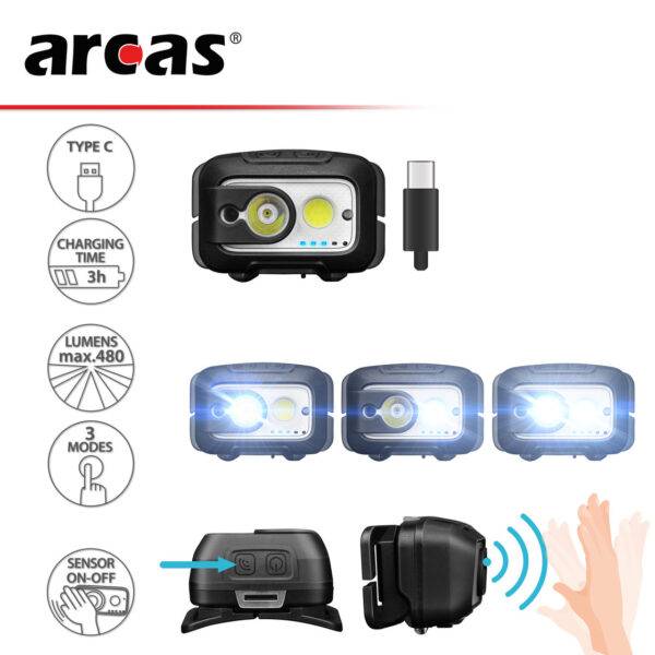 Arcas pealamp 9W laetav (480 lm, USB-C) ARCAS pealamp 9W laetav (3)