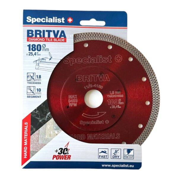 Specialist+ teemantlõikeketas BRITVA kivile 180 mm Specialist+ teemantketas kivile 180 mm
