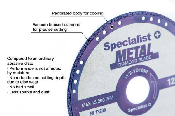 Specialist+ metalli teemantlõikeketas 125x1,4x22,23 mm Specialist+ teemantketas 125 mm (2)