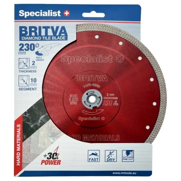Specialist+ teemantlõikeketas BRITVA kivile 230 mm Specialist+ teemantketas kivile 230 mm