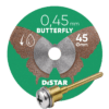 Distar butterfly miniketas 45mm võlliga 0,45mm